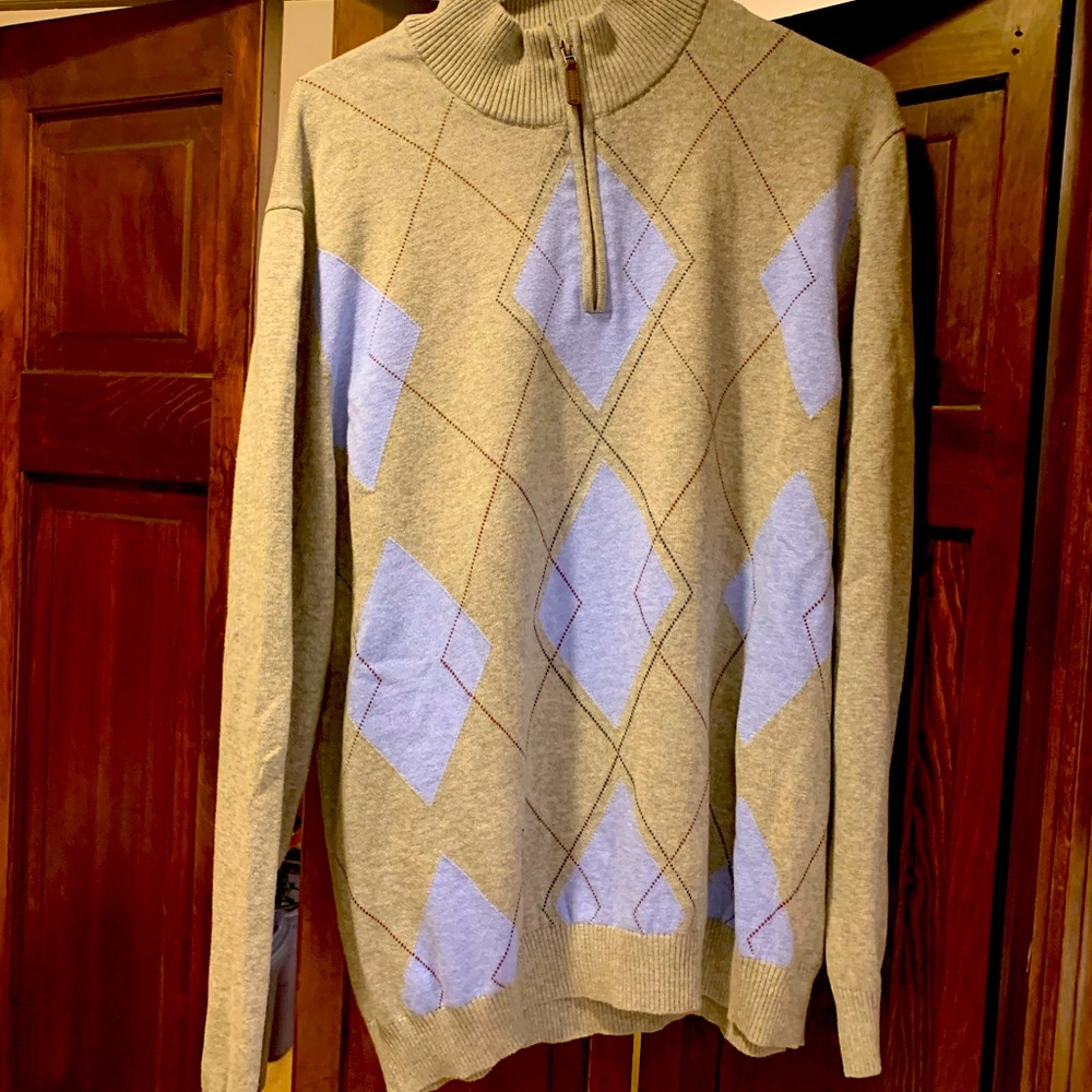 For sale Quarter zip long sleeve argyle sweater. Size 2Xl.
